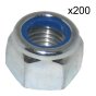 UNF Nyloc Nuts, 'P' Type Zinc Plated, Size: No.10 - Pack of 200