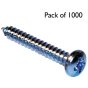 Self Tapper / Tapping Screws, Pan Head - Size: 6, Length: 1", Pack of 1000