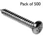 Self Tapper / Tapping Screws, PZD Pan Head, Size: 10, Length: 2" - Pack of 500