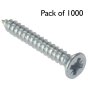 Self Tapping Screws, Pozidriv (Countersunk Head) Size: No.10x1.1/4" - Pack of 1000