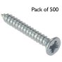 Self Tapping Screws, Pozidriv (Countersunk Head) Size: No.10x2" - Pack of 500