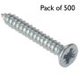 Self Tapping Screws, Pozidriv (Countersunk Head) Size: No.12x1.1/2" - Pack of 500