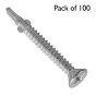 Winged Tip CSK Self Drilling Screws, Size: 5.5 x 85 (12mm Thick) - Pack of 100