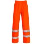 High-Visibility Waterproof Overtrousers - Orange, Size: XXL