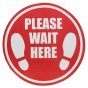Please Wait Here Floor Sticker - 400mm Diameter