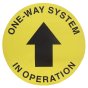 One Way System In Operation Floor Sticker - 400mm Diameter