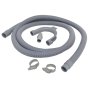 Waste Drain Extension Kit 2.5m x 19/22MM Hose fittings c/w Clips & Hook fits Domestic Appliances