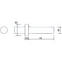 Round Shank Point 25mm x 75mm for Industrial Machinery