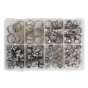 O-Clip Single Ear Assortment 160pc Stainless Steel Sealey Part No. AB043SE