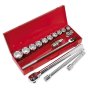 Socket Set 17pc 3/4"Sq Drive WallDrive Metric Sealey Part No. AK2597
