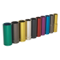 Multi-Coloured Socket Set 10pc 1/2"Sq Drive 6pt Deep WallDrive Metric Sealey Part No. AK288D