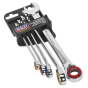 Reversible Combination Ratchet Spanner Set 5pc with Magnetic Stop Ring Metric Sealey Part No. AK63905