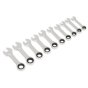 Combination Ratchet Spanner Set 10pc Stubby Metric Sealey Part No. AK6396