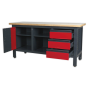 Workstation with 3 Drawers, 1 Cupboard & Open Storage Sealey Part No. AP1905B