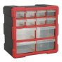 Cabinet Box 12 Drawer - Red/Black Sealey Part No. APDC12R
