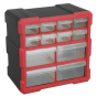 Cabinet Box 12 Drawer - Red/Black Sealey Part No. APDC12R