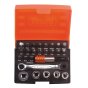 2058/S26 Ratchet Socket Bit Set of 26 Metric 1/4in Drive by Bahco - 2058/S26