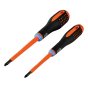 Insulated ERGO Combi Screwdriver Twin Pack PZ1/SL5 & PZ2/SL6 by Bahco - BE-9890S