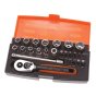 SL25 Socket Set of 25 Metric 1/4in Drive - Bahco SL25