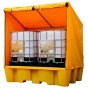 Double IBC Spill Pallet -  Steel Frame & Heavy Duty Cover 245 x 145 x 230cm