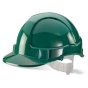 Economy Vented Safety Helmet ABS Shell Plastic Harness & Sweatband Green