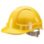 HI-Vis Safety Helmet Comfort Vented ABS Shell 6 Point Webbing EN397 Yellow