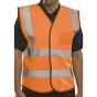 Hi Vis Vest Polyester Velcro Fastening c/w ID Breast Pocket Orange Sml