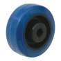 Rubber Castor Wheel 4" Blue for Machinery - 15mm Bore