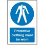 'Protective Clothing Must Be Worn' Sign 240x360mm Self Adhesive