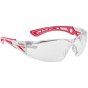 BOLLE Rush+ Safety Glasses Narrow Pink Frame with Platinum Lenses Clear S