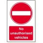 No Unauth Vehicles 3mm Foamex