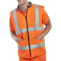 Hi-Vis Bodywarmer Revisable Poly/Cotton GO/RT 3279 Rail Certified Orange 6XL