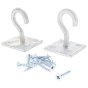 50mm x 50mm Chain Hook on Plate, Zinc Galvanised (pack of 2)