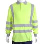 Long Sleeved Polo Shirt ARC Compliant Hi-Viz Fire Retardant Sat Yellow MED