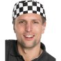 Chefs Skull Cap 100% Cotton Comfortable Fit in One Size Black/White