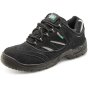 Trainer Shoe Dual Density PU Sole c/w Leather Upper Steel Toe Cap Blk Sz 09