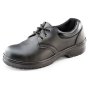 Ladies Tie Shoe Leather Upper and Duel Density PU Sole Black Size 35/02