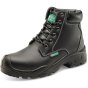 6 Eyelet Boot Pu/Rubber Oil Resistant Sole Steel Toe Cap Black Size 08
