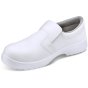 Micro-Fibre Slip On Shoe S2 Slip Resistant with Steel Toe Cap White Size 03