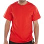 Tee Shirt H/Weight 180gsm Cotton Twin Stitching Hem Neck & Waist Red MED