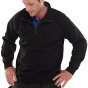 Sweatshirt Cotton/Poly Fleece Lined Quarter Zip Ribbed Cuff/Waist Black XXL