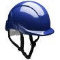Linesman ABS Safety Helmet Reduced Peak Quick Release 4 point Harness Blue