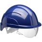 Vision Plus ABS Safety Helmet With Integrated Retractable Visor Blue