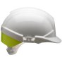 Reflex HDPE Safety Helmet White c/w Yellow Rear Flash 6 Point Nylon Cradle