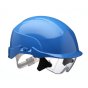 Spectrum ABS Safety Helmet c/w Integrated Retractable Over Spectacles Blue