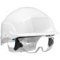 Spectrum ABS Safety Helmet c/w Integrated Retractable Over Spectacles White