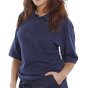 Click Polo Shirt Poly/Cotton Fabric 3 Buttons Cuffed Sleeves Navy Blue M