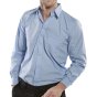 Classic Shirt Long Sleeve Poly/Cotton Stiff Collar Button Cuff Sky Blue 20
