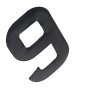 Self Adhesive 80mm Black Digit - Number 9