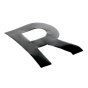 Self Adhesive 80mm Black Digit - Letter R
